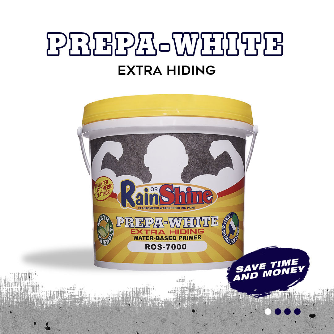 RAIN OR SHINE PREPA-WHITE ELASTOMERIC WATERPROOFING PAINT