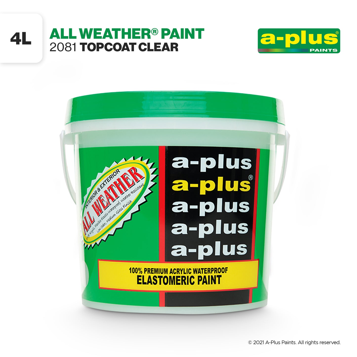 A-Plus All Weather® 2081 Topcoat Clear Elastomeric Paint