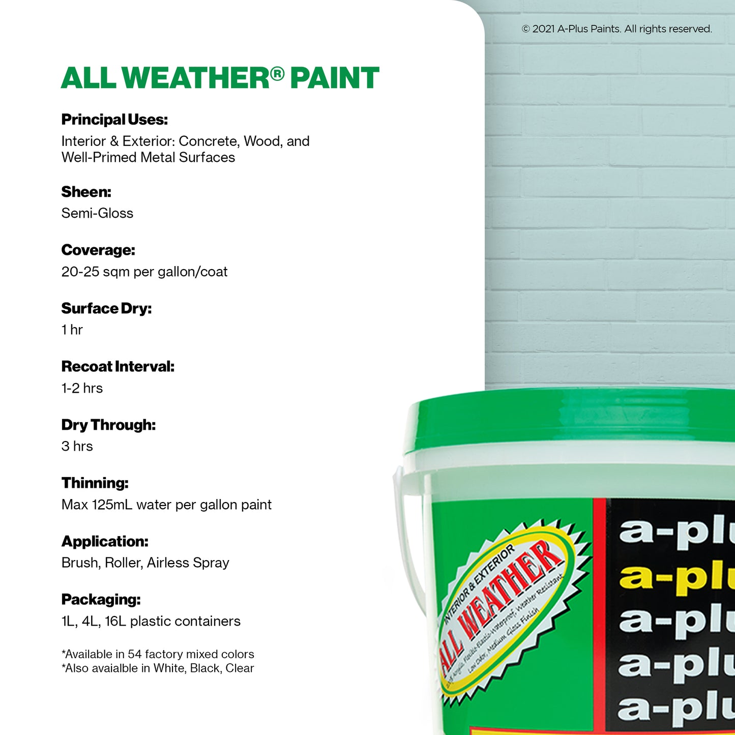 A-Plus All Weather® 2155 Laguna White Elastomeric Paint