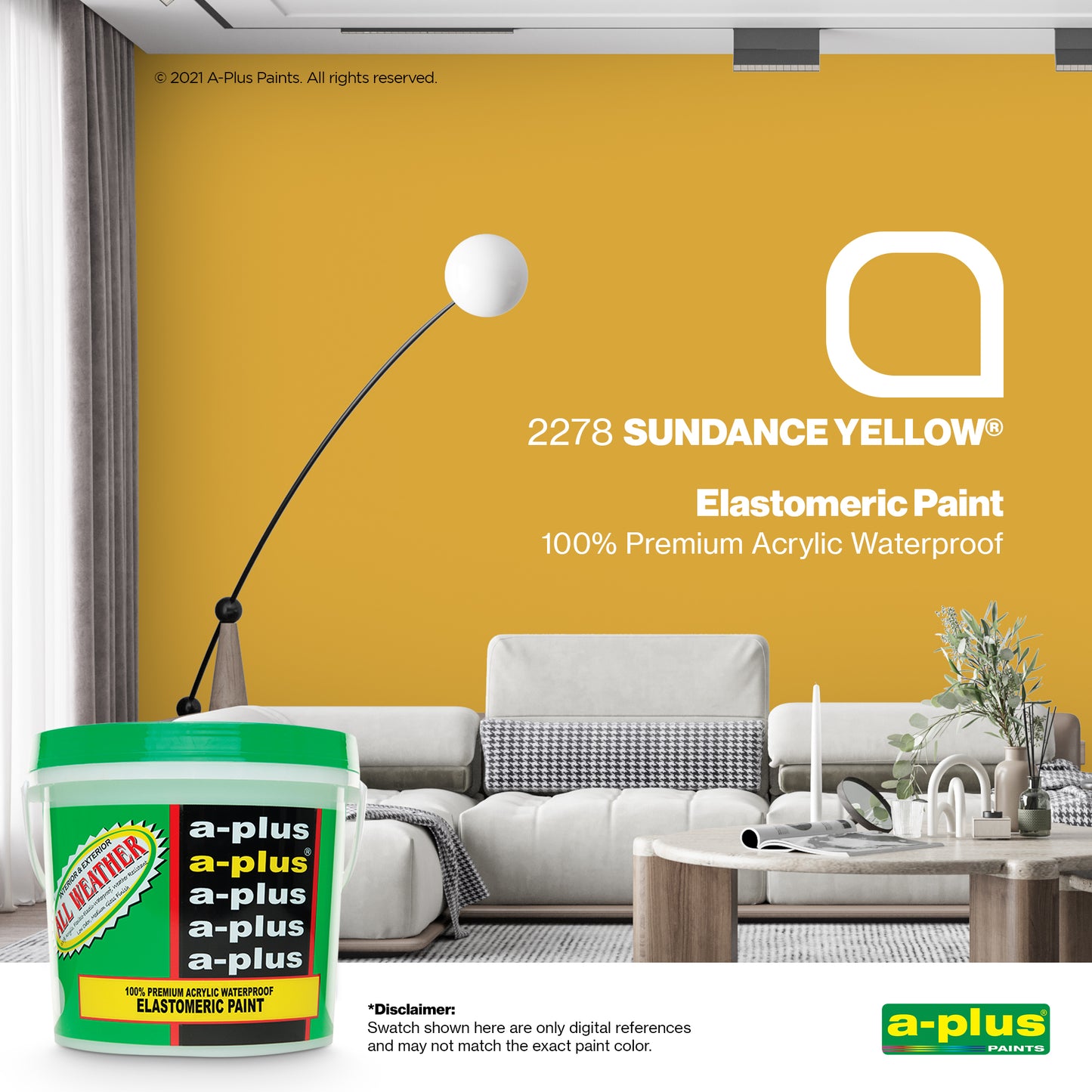 A-Plus All Weather® 2278 Sundance Yellow Elastomeric Paint