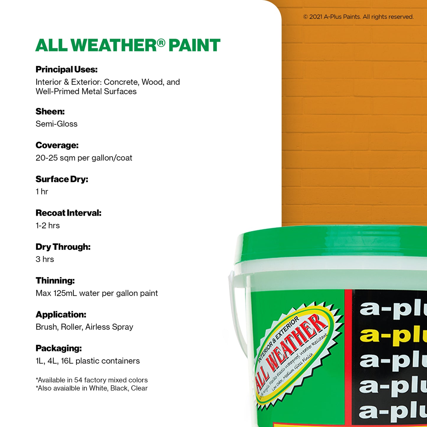 A-Plus All Weather® 2282 Tuscan Sun Elastomeric Paint