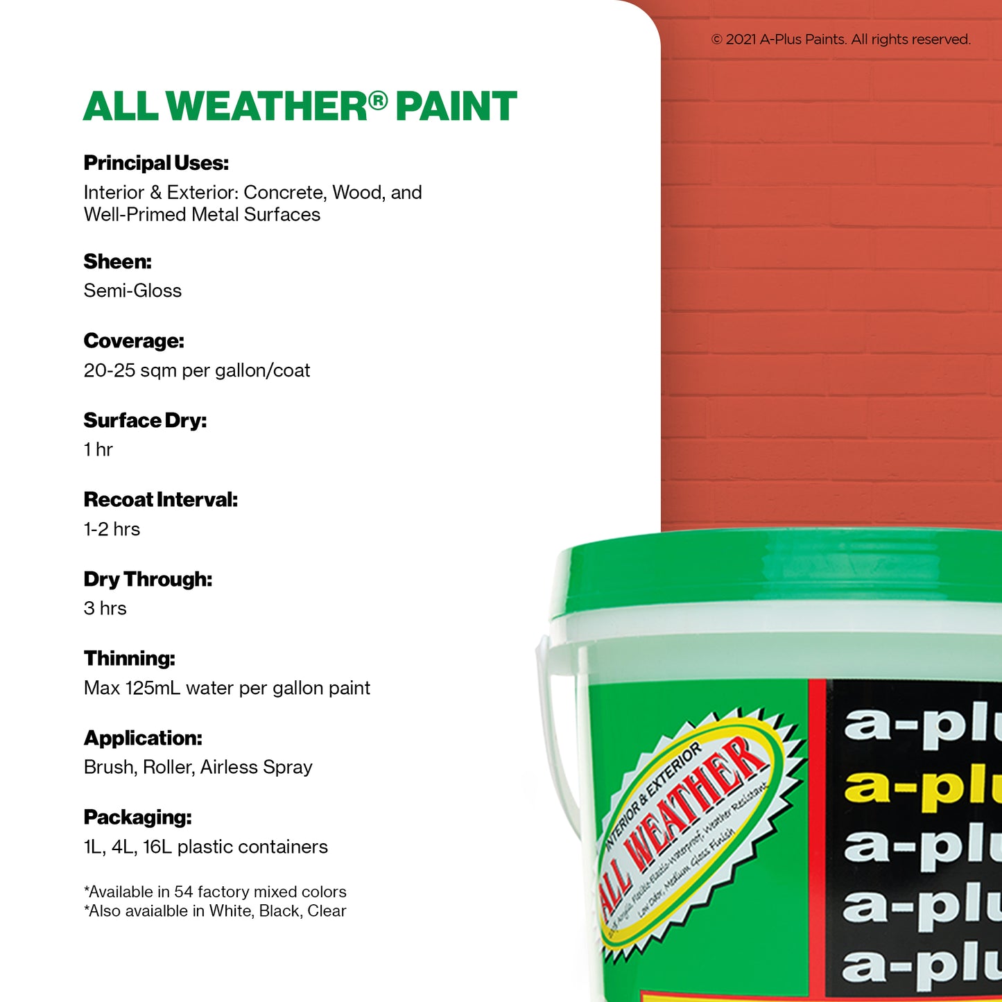 A-Plus All Weather® 2410 Prosperity Red Elastomeric Paint