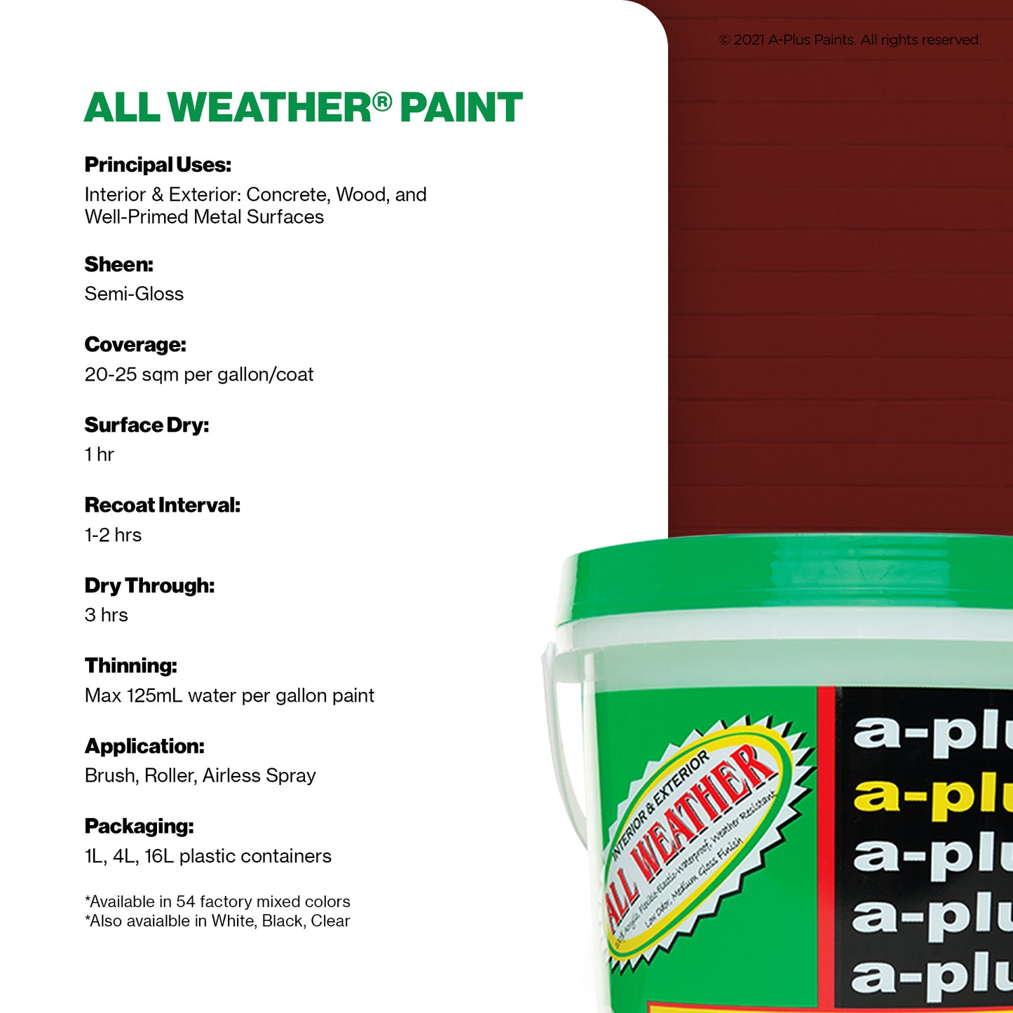 A-Plus All Weather® 2438 Grand Pavillion Elastomeric Paint