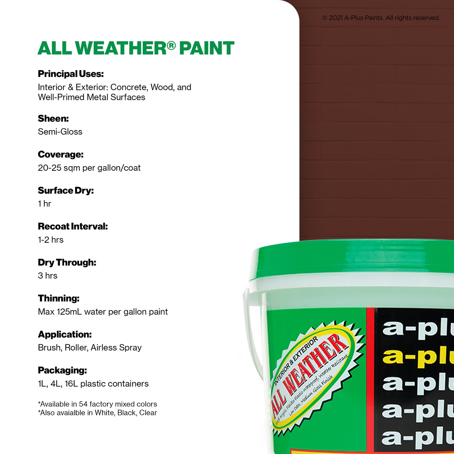 A-Plus All Weather® 2448 Spanish Red Elastomeric Paint