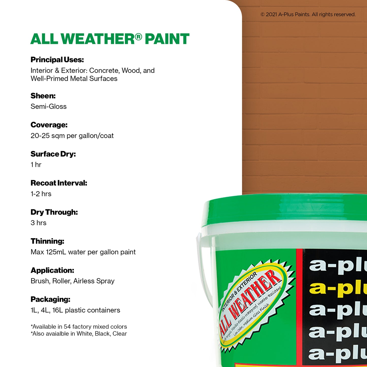 A-Plus All Weather® 2458 Terra Cotta Elastomeric Paint