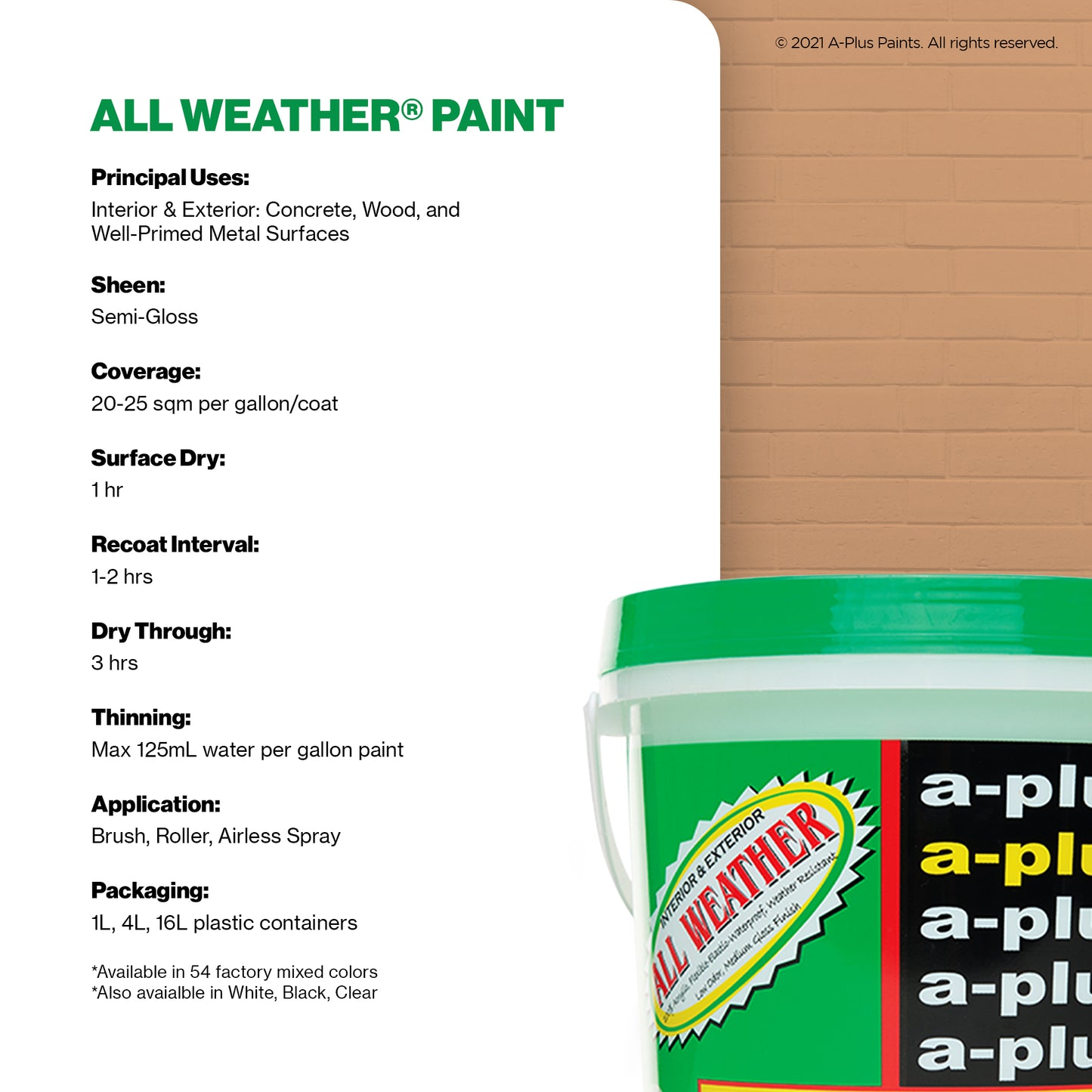 A-Plus All Weather® 2456 Terra Midas Elastomeric Paint