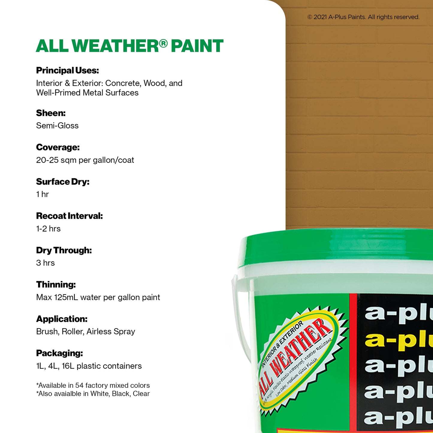 A-Plus All Weather® 2460 Vida Mocha Elastomeric Paint