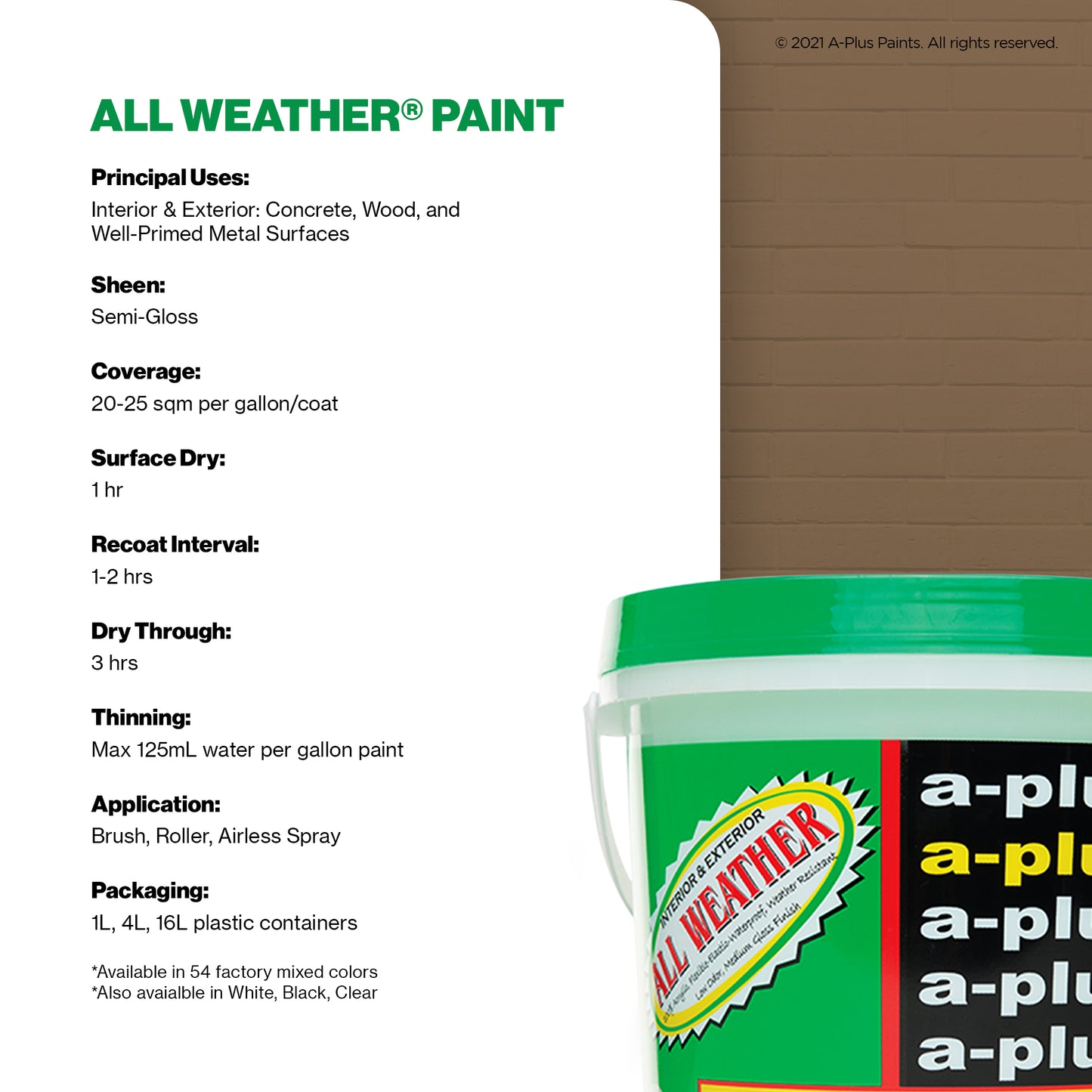A-Plus All Weather® 2470 Lucky Mocha Elastomeric Paint