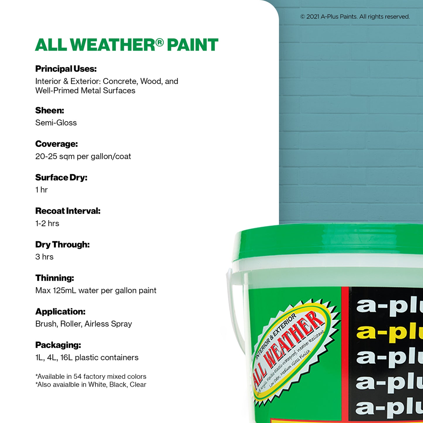 A-Plus All Weather® 2522 Wisdom Blue Elastomeric Paint
