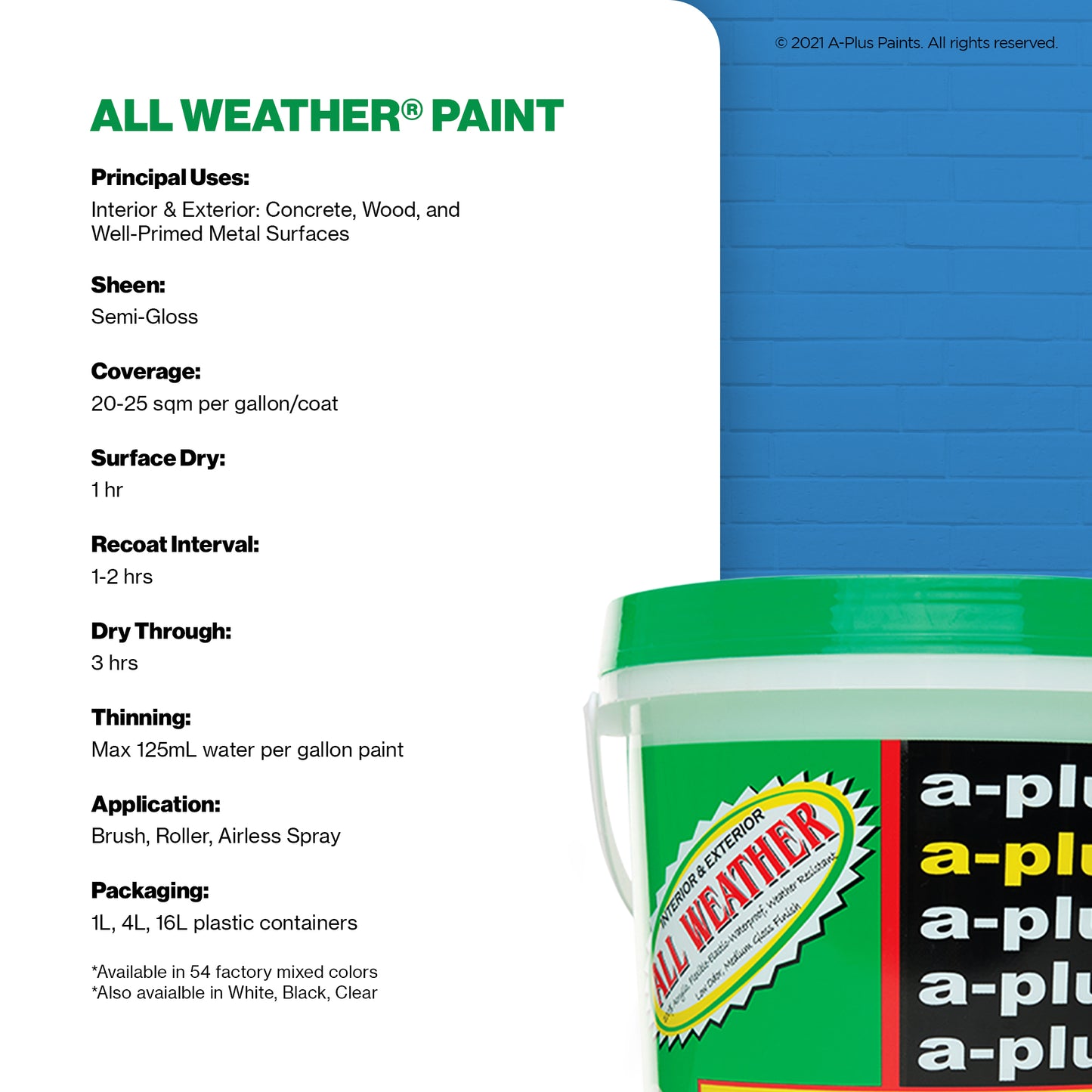 A-Plus All Weather® 2538 Biloxi Blue Elastomeric Paint