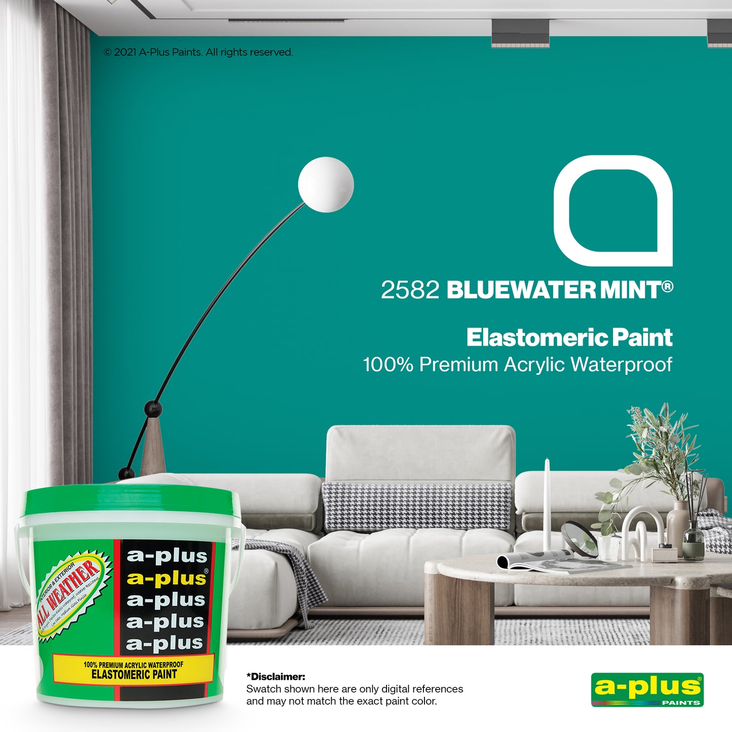 A-Plus All Weather® 2582 Bluewater Mint Elastomeric Paint