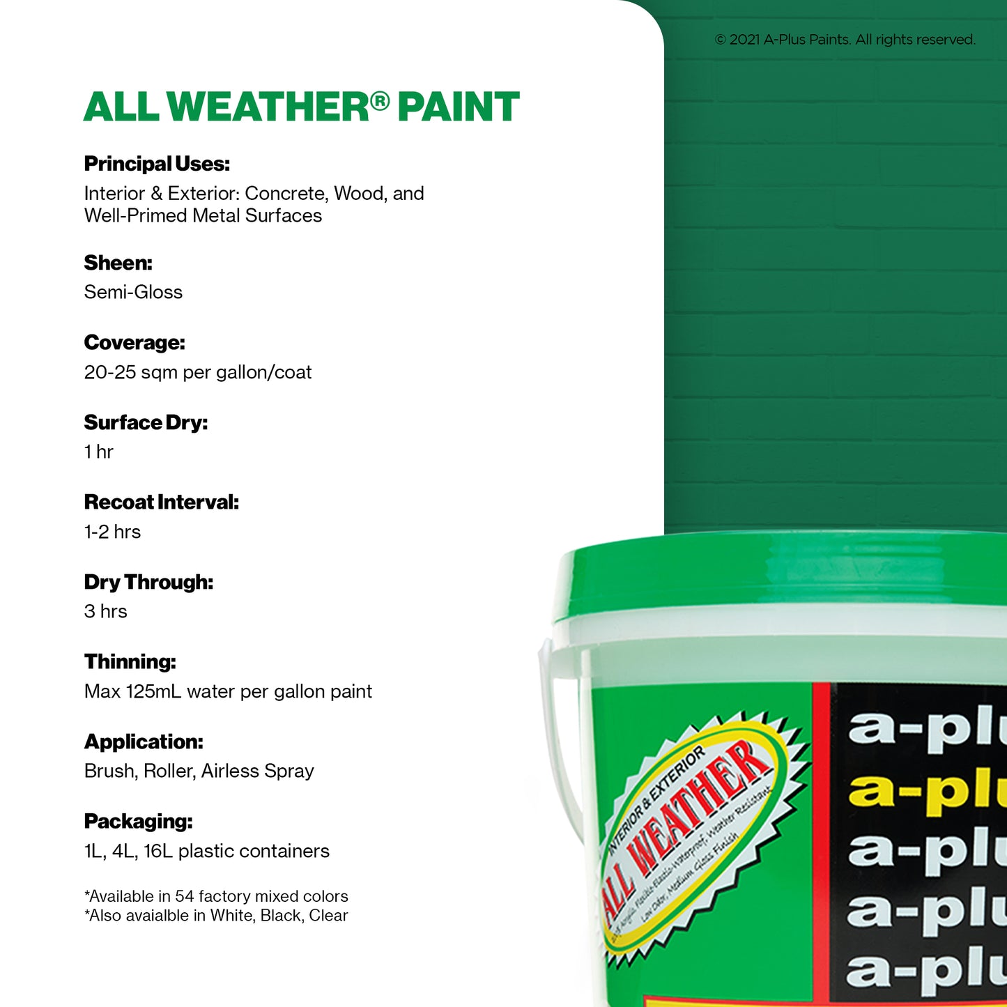 A-Plus All Weather® 2630 Healthy Green Elastomeric Paint
