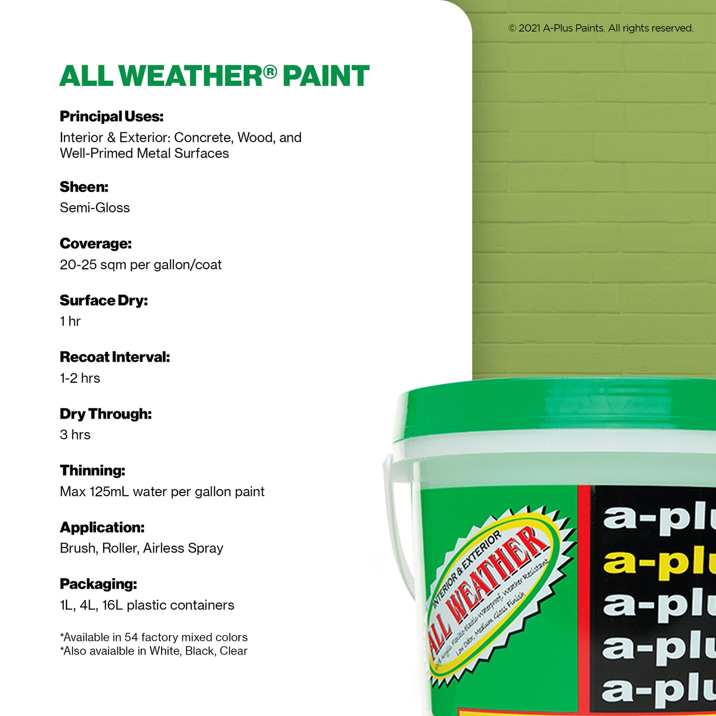 A-Plus All Weather® 2635 Freedom Green Elastomeric Paint
