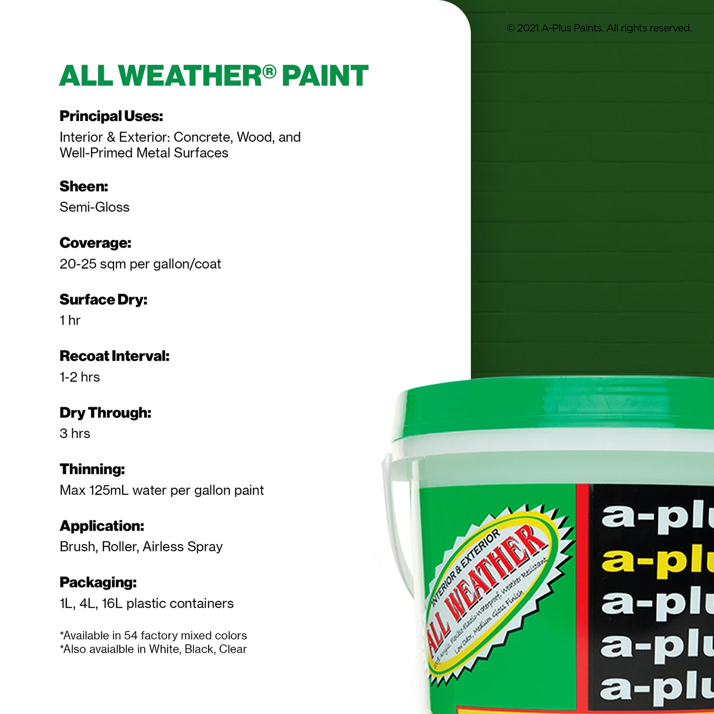 A-Plus All Weather® 2650 Baguio Green Elastomeric Paint