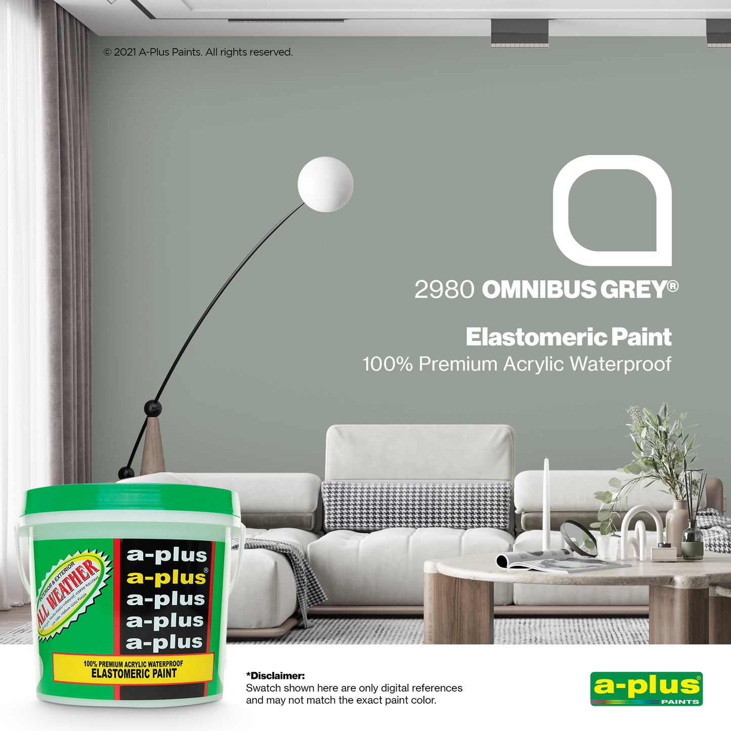 A-Plus All Weather® 2980 Omnibus Grey Elastomeric Paint