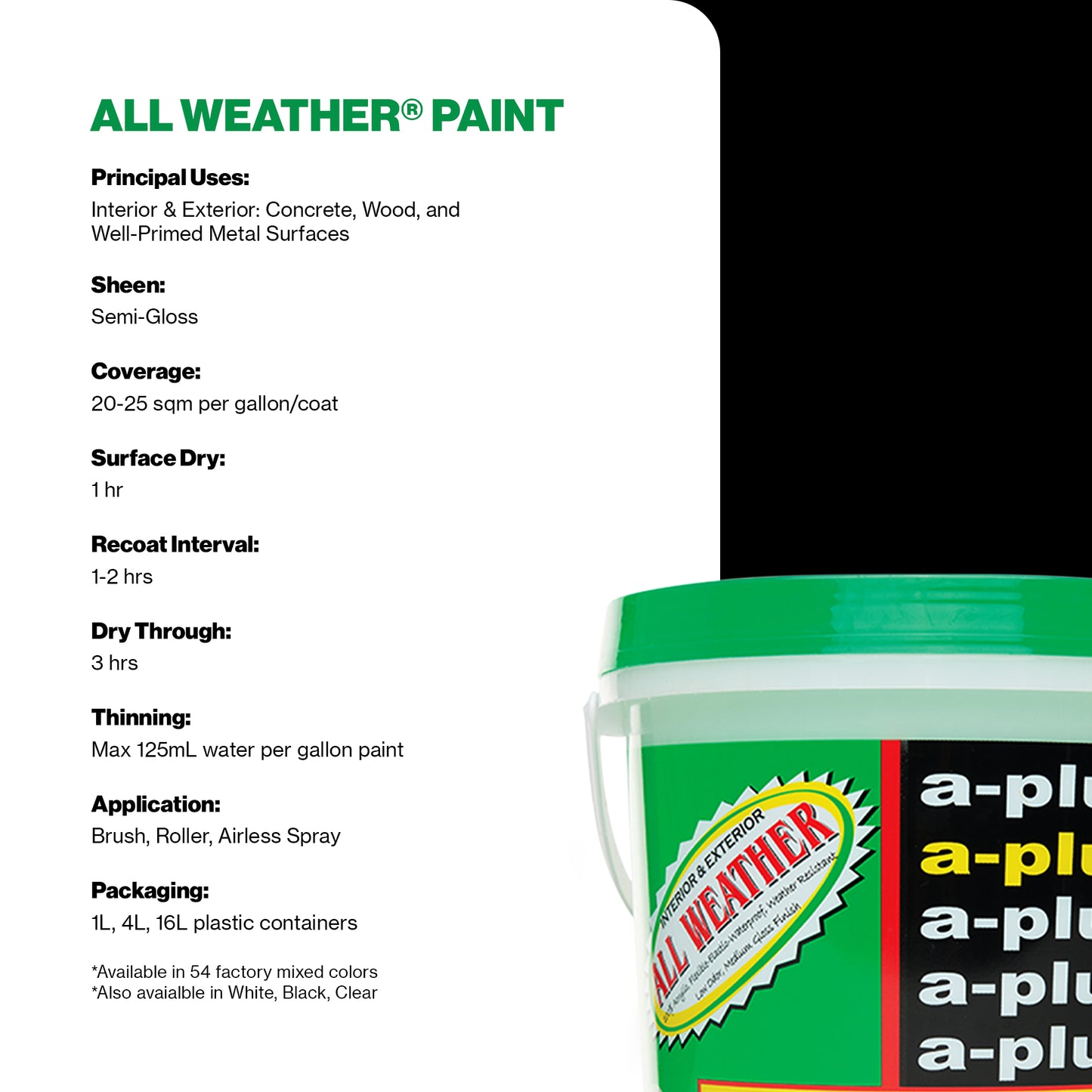 A-Plus All Weather® 2990 Black Elastomeric Paint