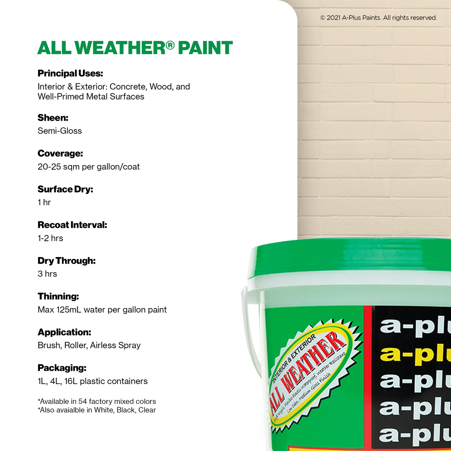 A-Plus All Weather® 2219 Ponderosa Elastomeric Paint