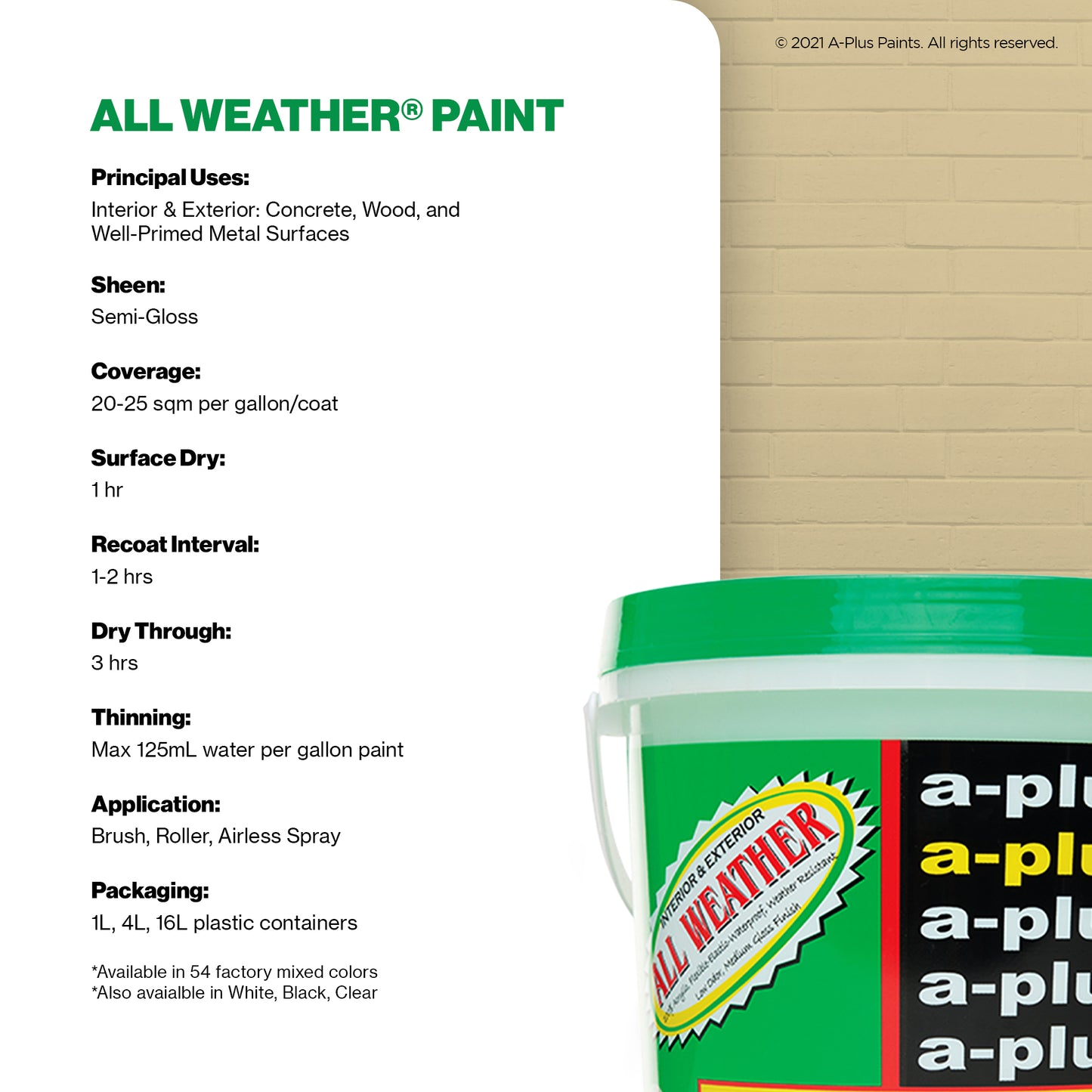 A-Plus All Weather® 2225 Vanilla Sky Elastomeric Paint