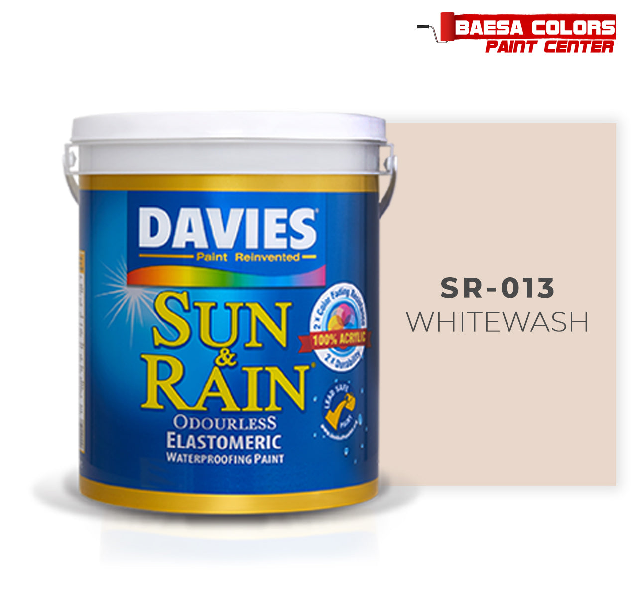 DAVIES SUN RAIN 013 Whitewash Elastomeric Paint BAESA COLORS