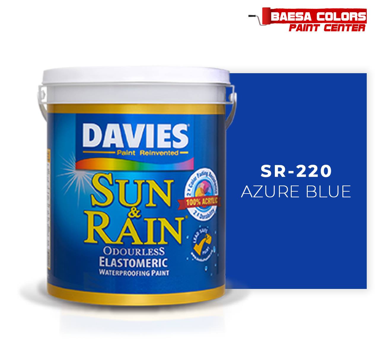 DAVIES® SUN & RAIN® 220 Azure Blue Elastomeric Paint BAESA COLORS