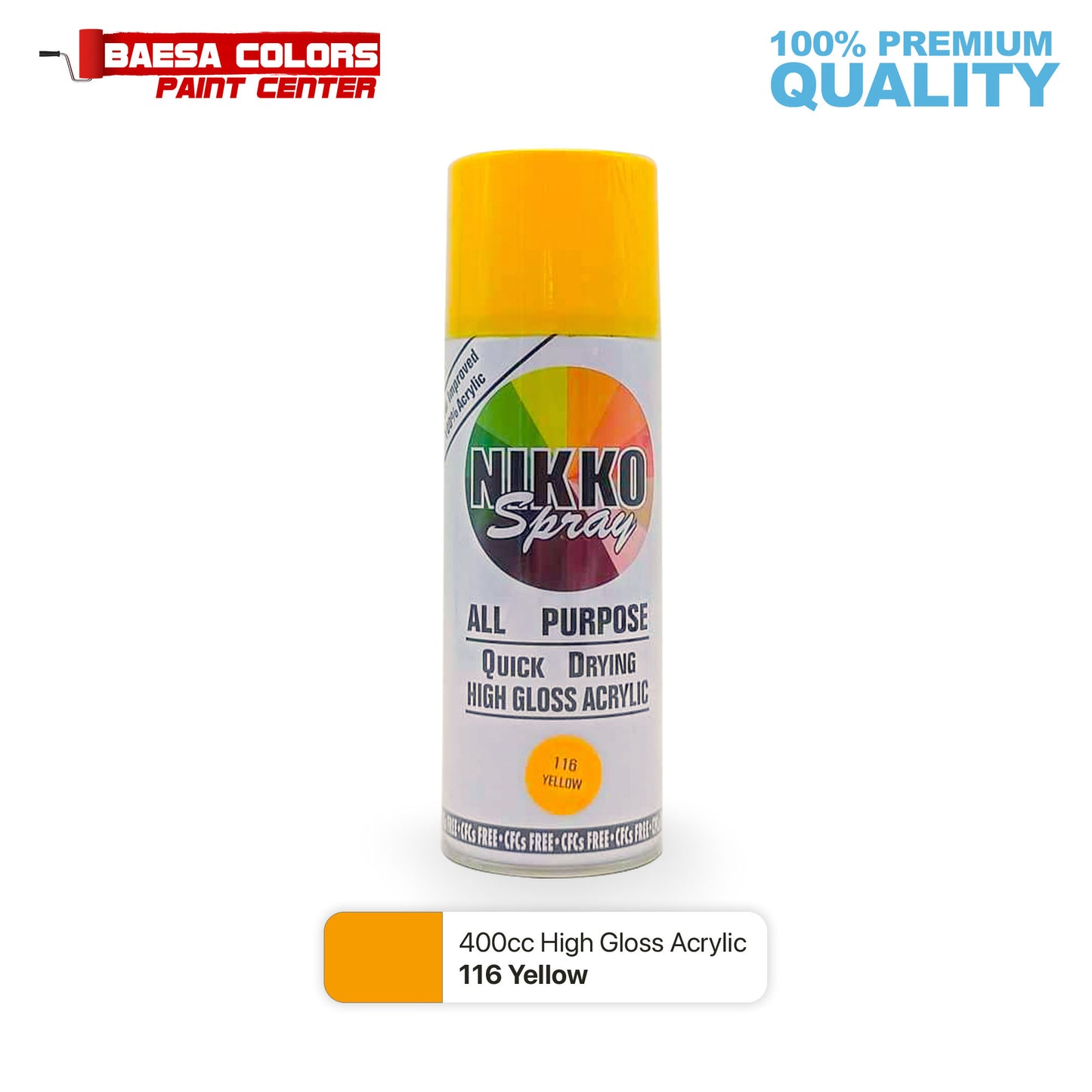 Nikko Acrylic-Based Spray Paint 116 Yellow 400cc