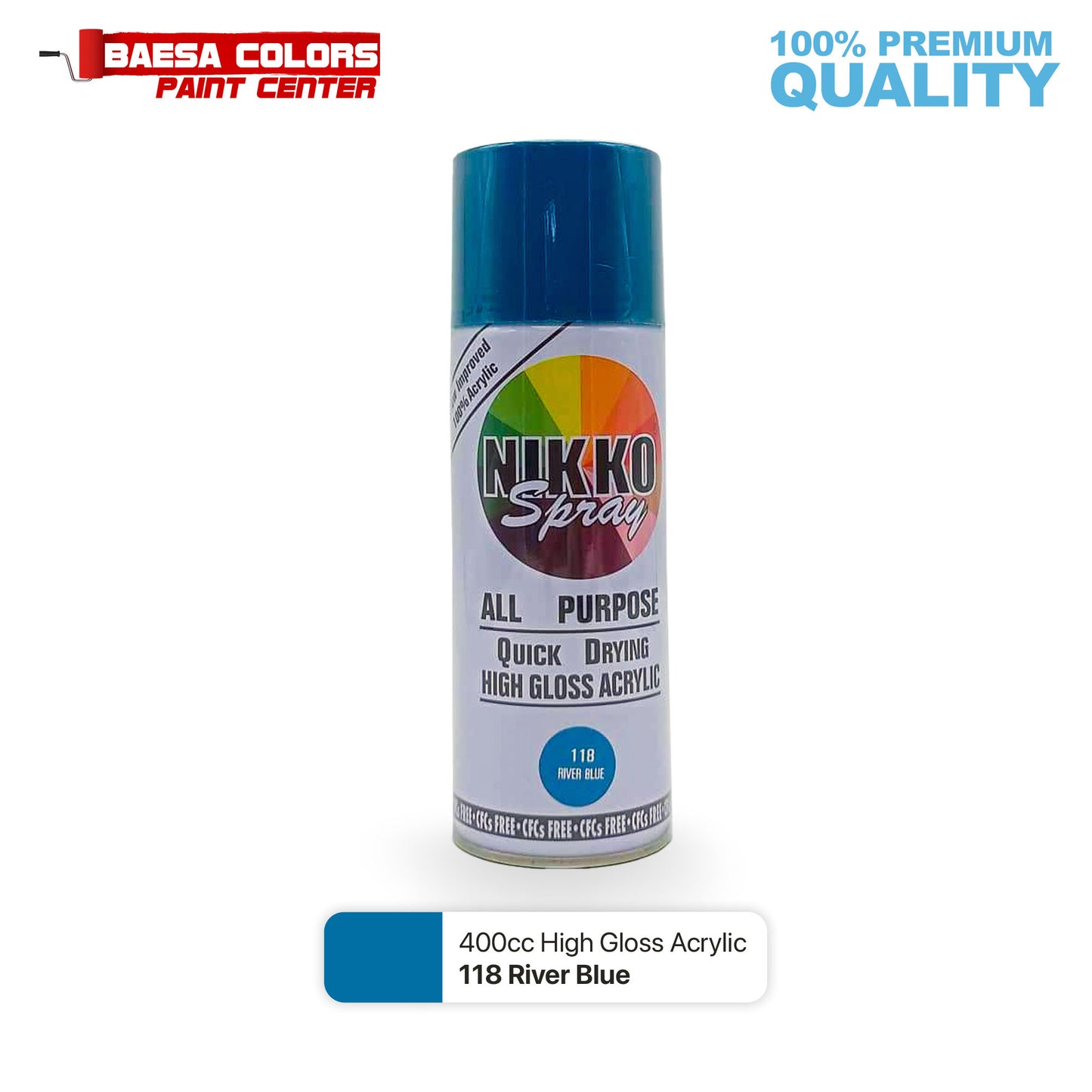 Nikko Acrylic-Based Spray Paint 118 River Blue 400cc