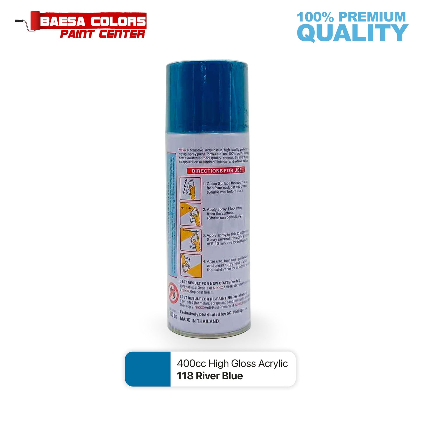 Nikko Acrylic-Based Spray Paint 118 River Blue 400cc