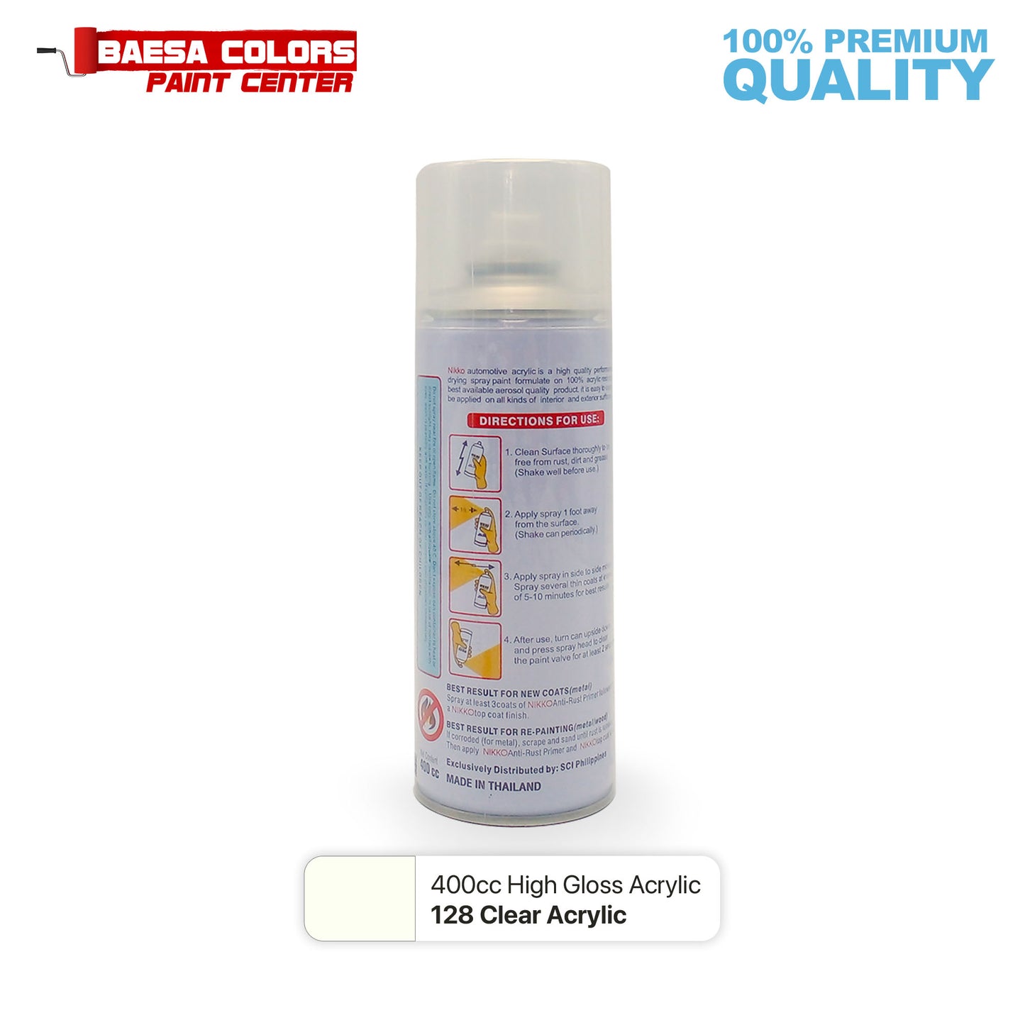 Nikko Acrylic-Based Spray Paint 128 Clear Acrylic 400cc