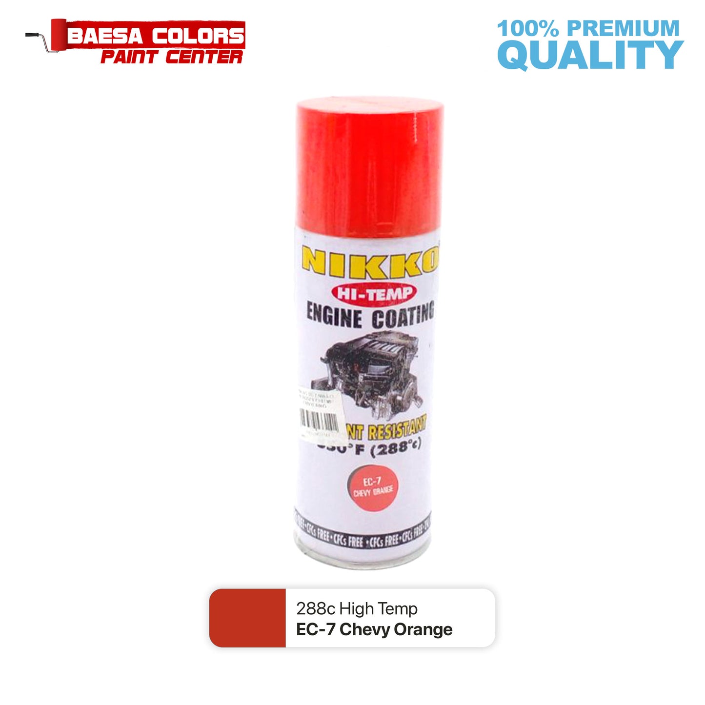 Nikko Acrylic-Based Spray Paint High Temp EC-7 Chevy Orange 400cc