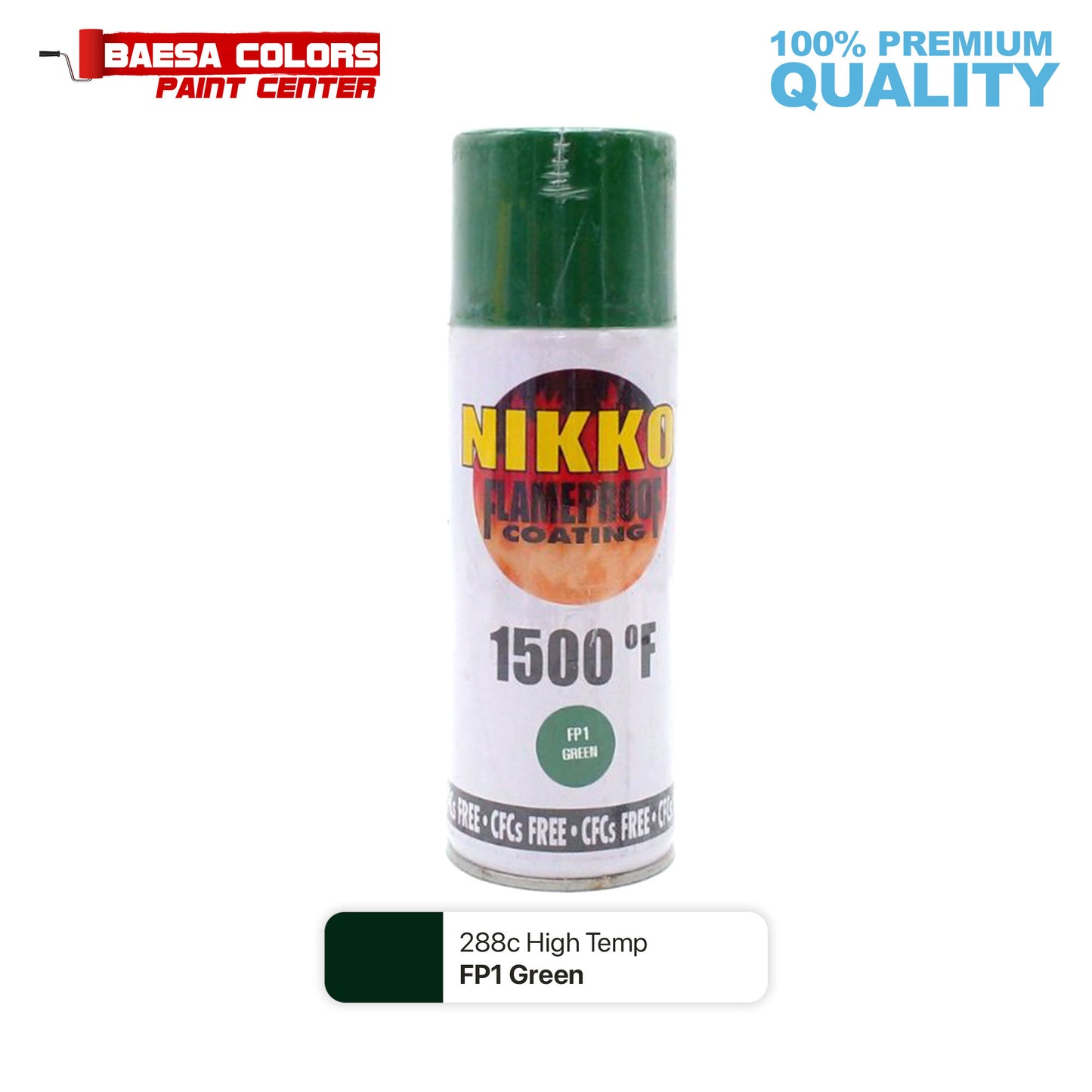 Nikko Acrylic-Based Spray Paint Flameproof FP1 Green 400cc