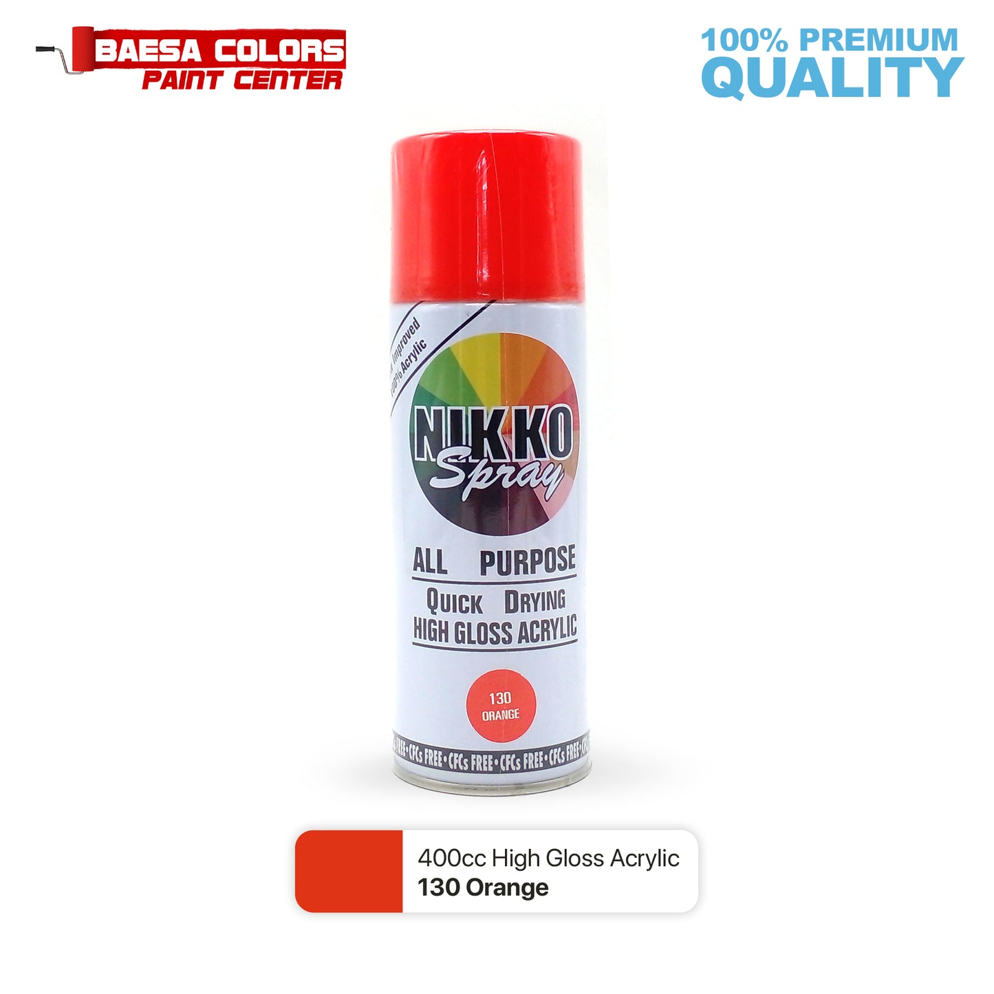 Nikko Acrylic-Based Spray Paint 130 Orange 400cc