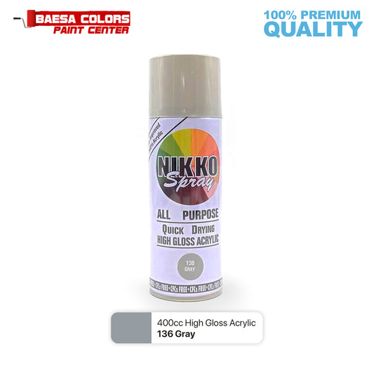 Nikko Acrylic-Based Spray Paint 136 Gray 400cc