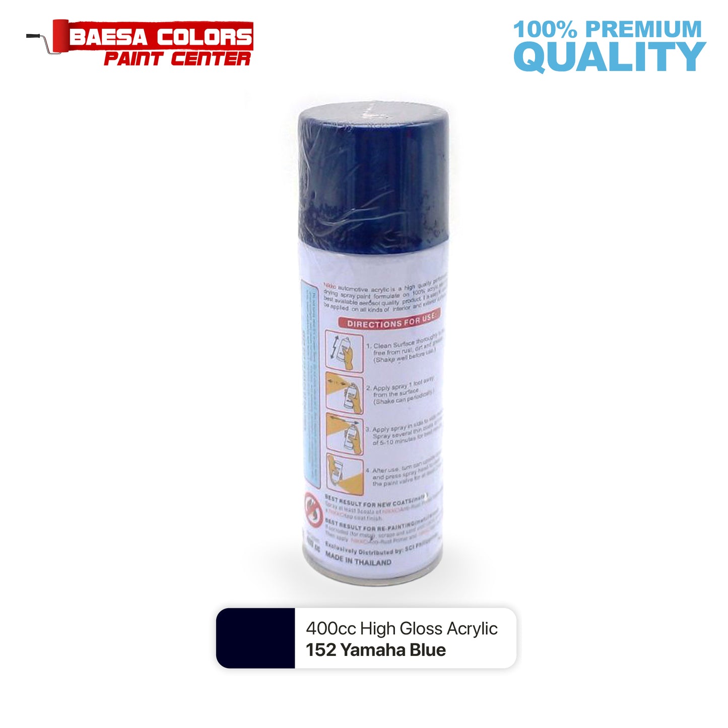 Nikko Acrylic-Based Spray Paint 152 Yamaha Blue 400cc