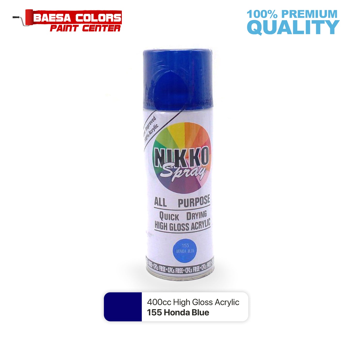 Nikko Acrylic-Based Spray Paint 155 Honda Blue 400cc