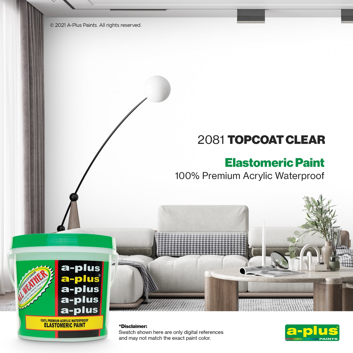 A-Plus All Weather® 2081 Topcoat Clear Elastomeric Paint