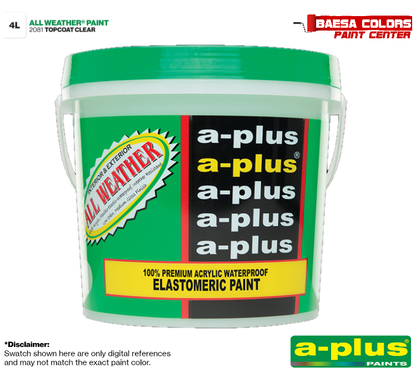 A-Plus All Weather® 2081 Topcoat Clear Elastomeric Paint