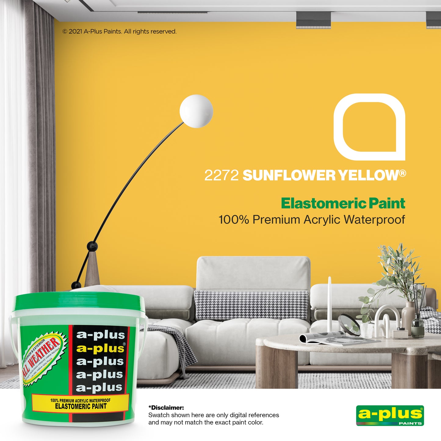 A-Plus All Weather® 2272 Sunflower Yellow Elastomeric Paint