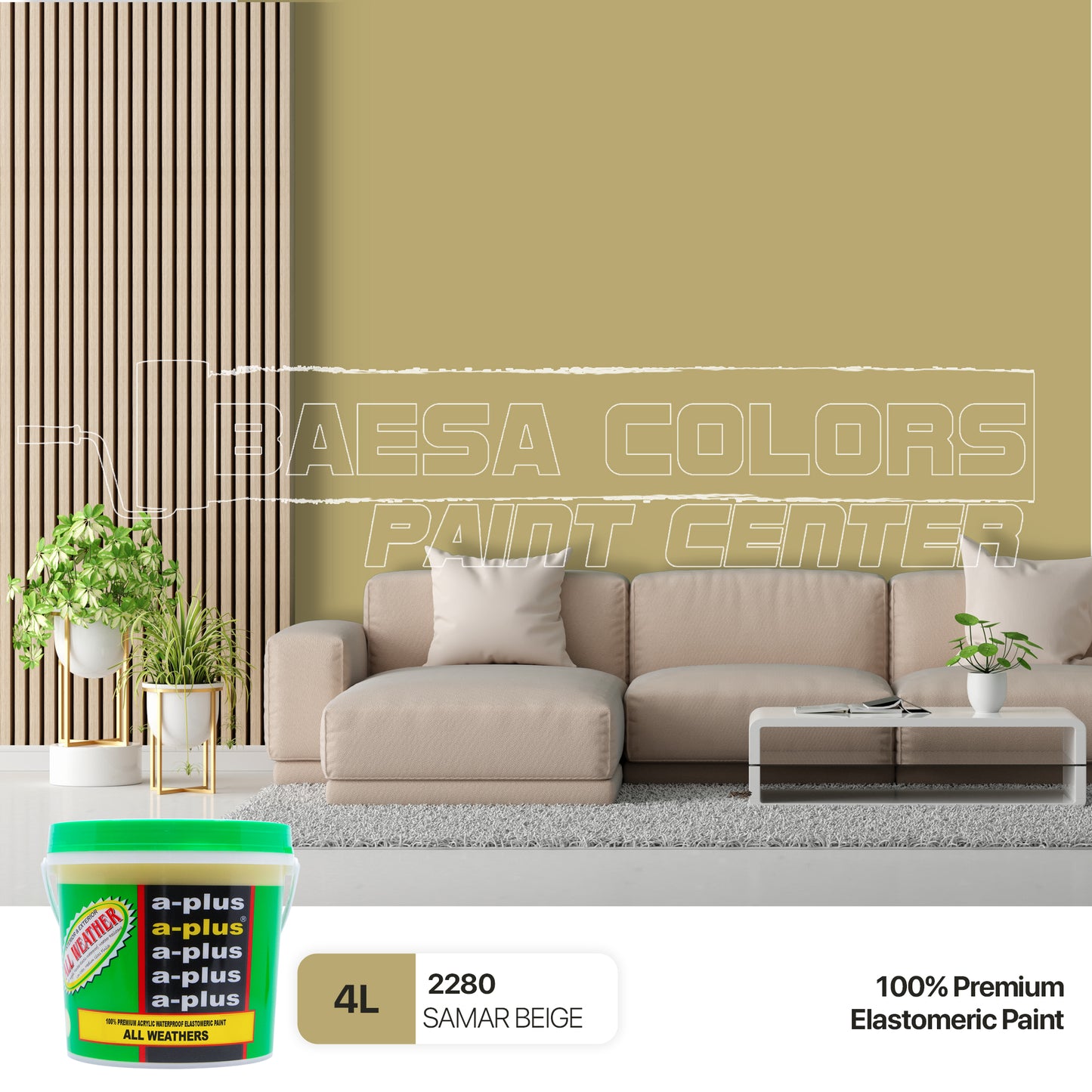 A-Plus All Weather® 2280 Samar Beige Elastomeric Paint – BAESA COLORS ...