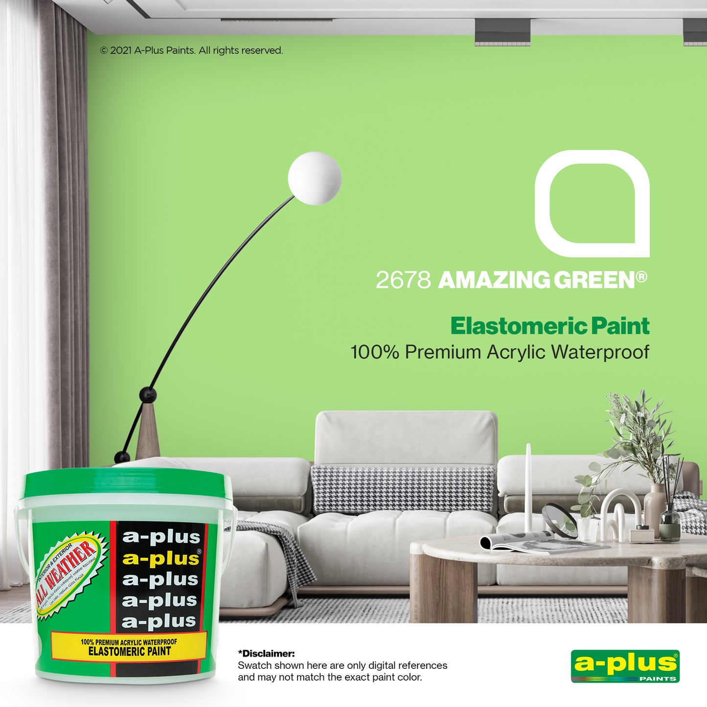 A-Plus All Weather® 2678 Amazing Green Elastomeric Paint