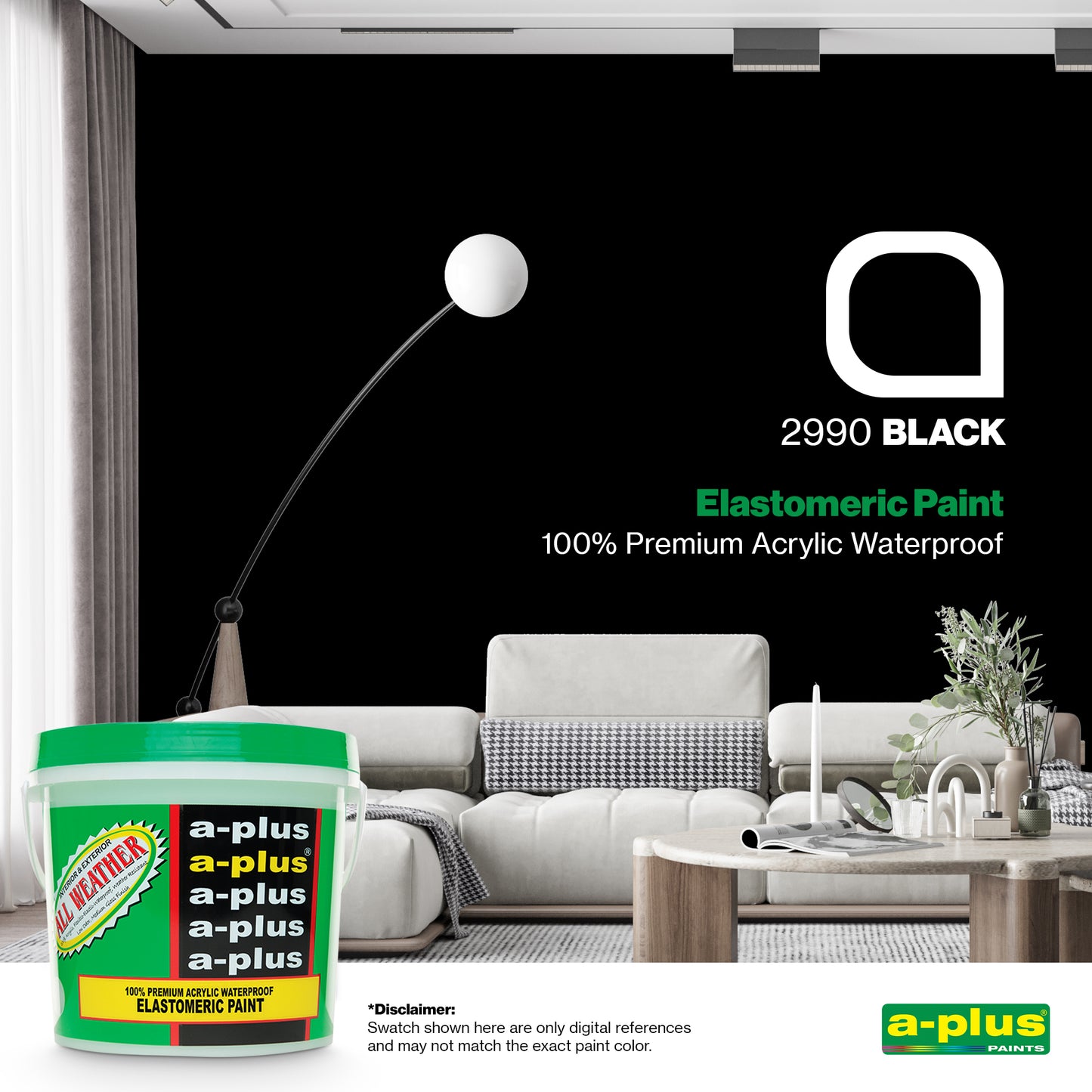 A-Plus All Weather® 2990 Black Elastomeric Paint