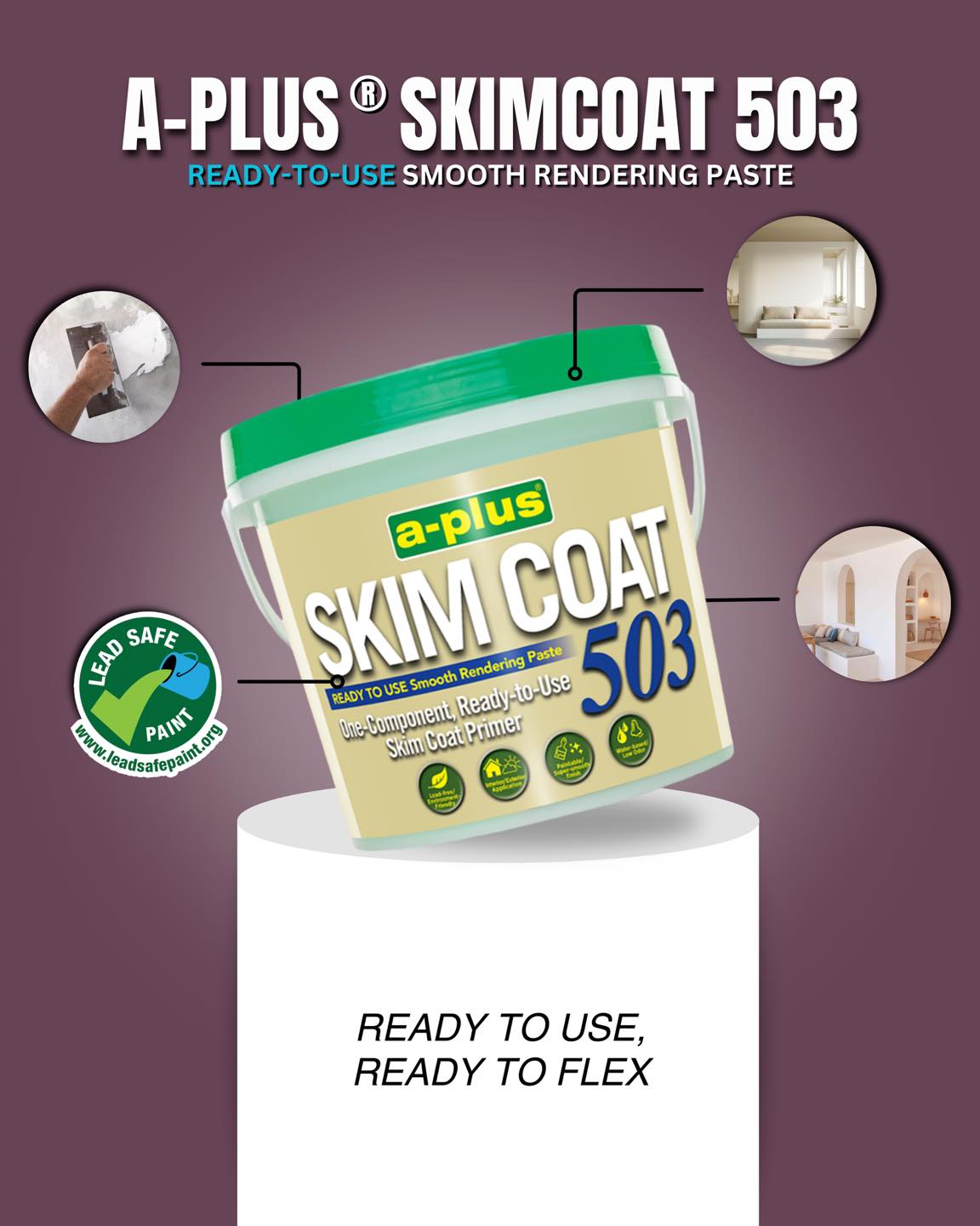 A-Plus® Skim Coat 503 Ready-To-Use Smooth Rendering Paste 20KG