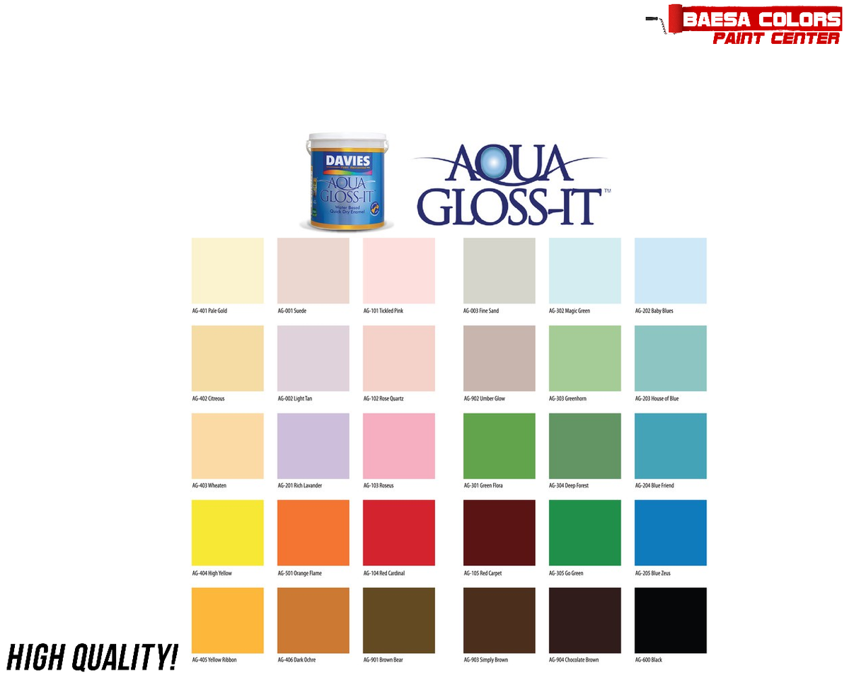 Drying Color Davies® Aqua Gloss-it Water-Based Quick Drying Enamel – BAESA COLORS ...