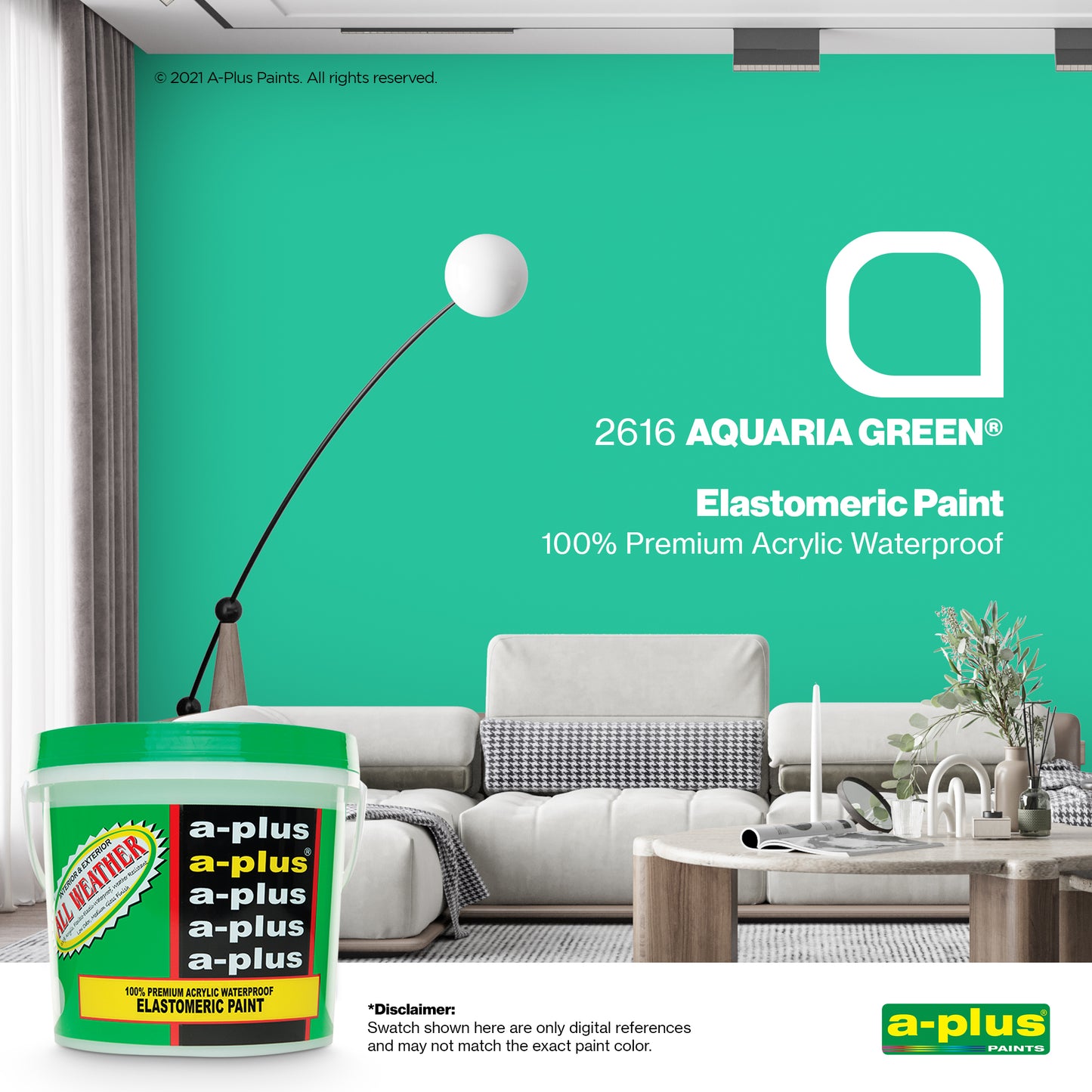 A-Plus All Weather® 2615 Aquaria Green Elastomeric Paint