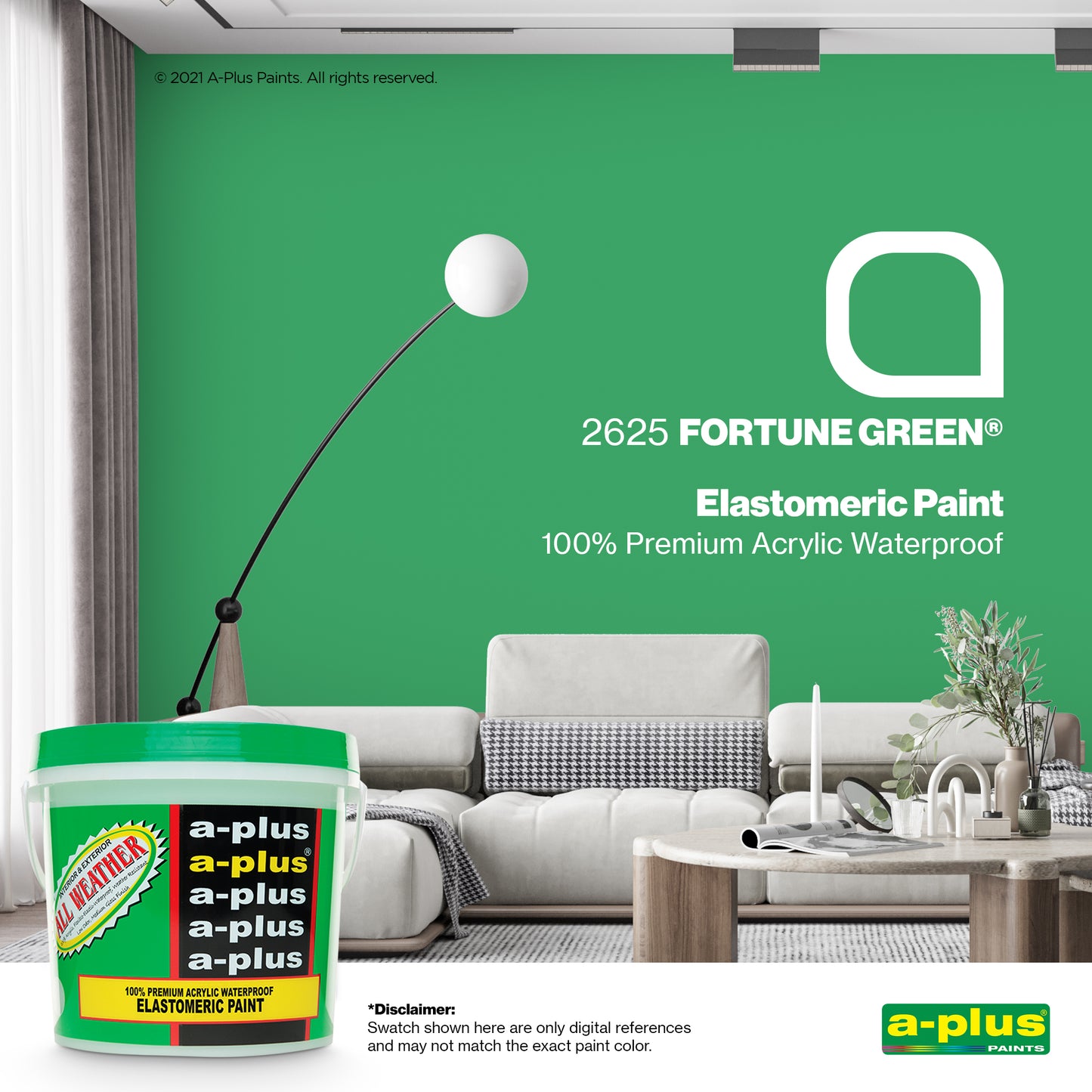 A-Plus All Weather® 2625 Fortune Green Elastomeric Paint