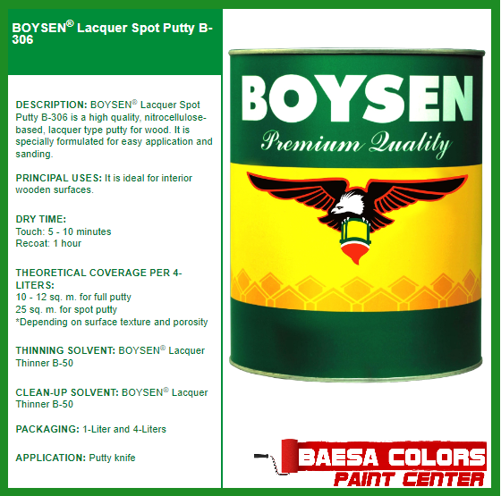 BOYSEN® Lacquer Spot Putty B-306