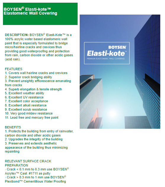 BOYSEN® Elasti-kote™ Elastomeric Wall Covering