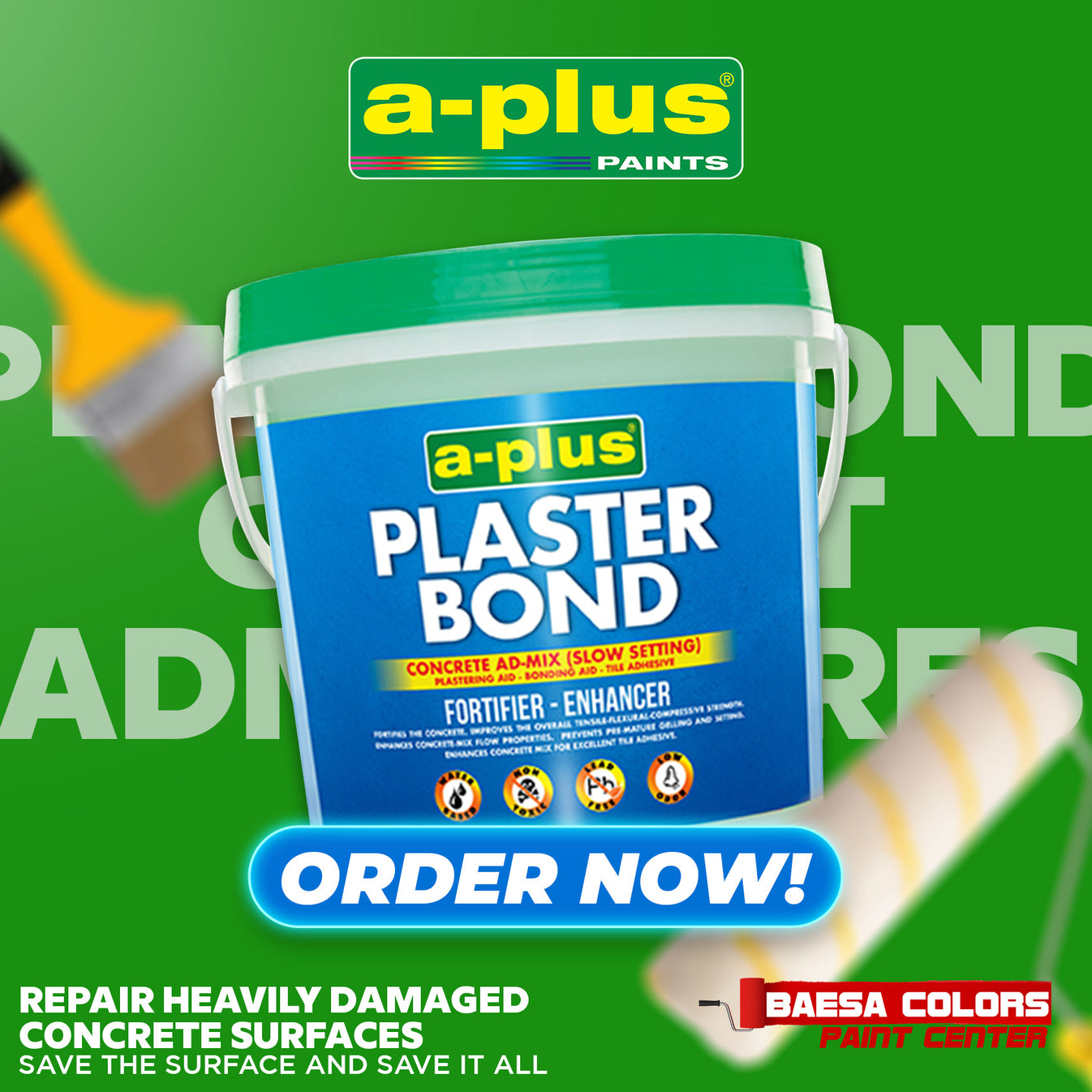 A-Plus® Plasterbond Cement Admixtures – BAESA COLORS PAINT CENTER