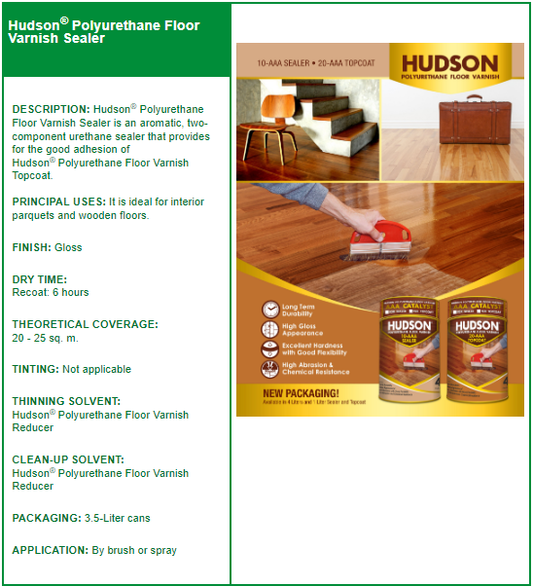 Hudson® Polyurethane Floor Varnish Sealer
