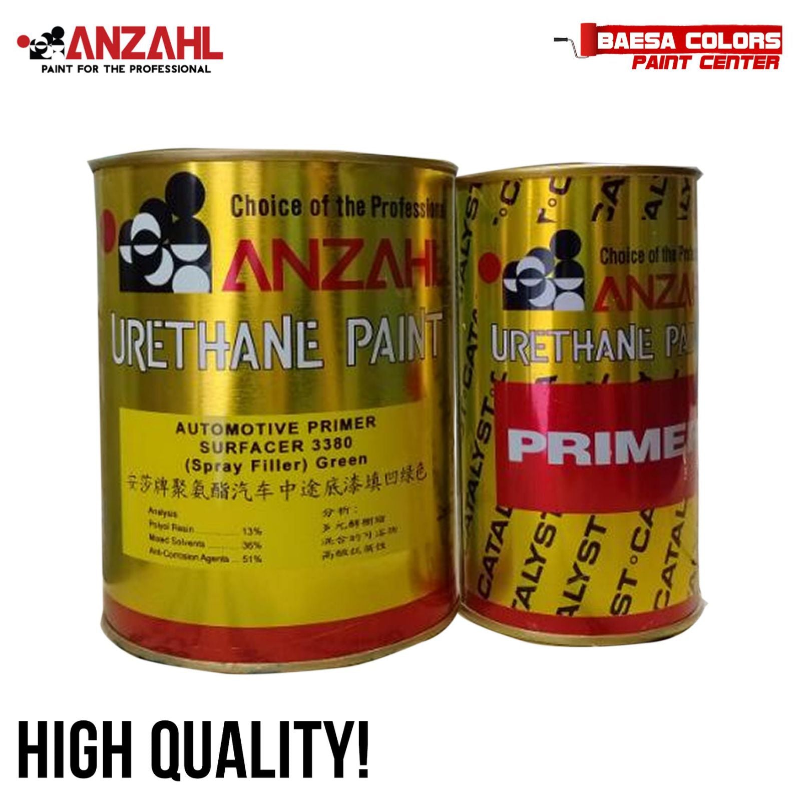 ANZAHL URETHANE AUTOMOTIVE PRIMER SURFACER 1L SET – BAESA COLORS PAINT ...
