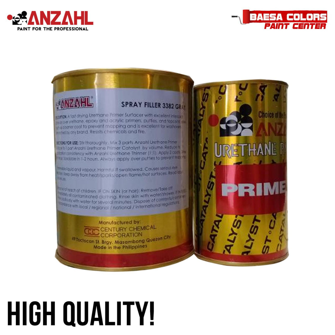 ANZAHL URETHANE AUTOMOTIVE PRIMER SURFACER 1L SET BAESA COLORS PAINT